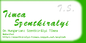timea szentkiralyi business card