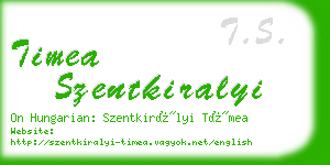 timea szentkiralyi business card